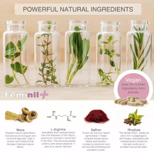500Cosmetics – Feminil+ amélioration de la libido sexuelle féminine - 30 capsules – vue 2 500Cosmetics – Feminil+ amélioration de la libido sexuelle féminine - 30 capsules – vue 2 – Bien-être intime
