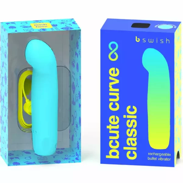 B Swish – Vibrateur rechargeable bcute curve infinite classique bleu silicone – vue 2 – Stimulateurs clitoridiens