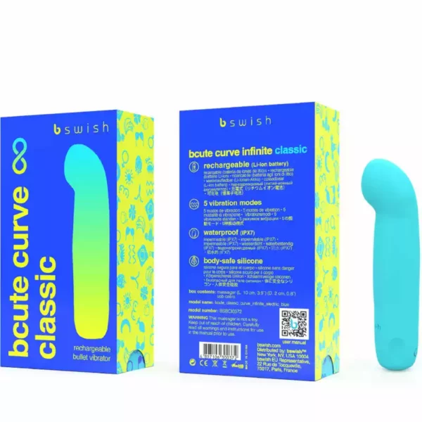 B Swish – Vibrateur rechargeable bcute curve infinite classique bleu silicone – vue 3 – Stimulateurs clitoridiens