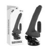 Basecock – Vibrateur réaliste noir télécommande avec testicules 20 cm -o- 4 cm – Vibromasseurs