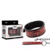 Begme Fetish Games – Collier en cuir végan premium édition rouge avec doublure en néoprène – vue 2 – BDSM & fétichisme