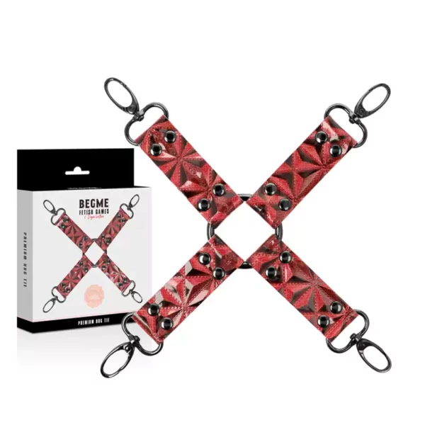 Begme Fetish Games – Cravate de porc en cuir végan premium édition rouge – vue 2 – BDSM & fétichisme