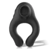 Black&Silver – Anneau vibrateur en silicone 3 moteurs rechargeable noir – Sextoys
