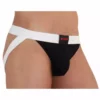 Burn – 004 jock noir brillant / blanc – Lingerie homme