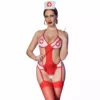 Chilirose – Cr 4631 ensemble body infirmière sans crotchless rouge – Déguisements sexy