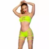Chilirose – Cr 4866 ensemble haut et short vert fluo – Lingerie sexy