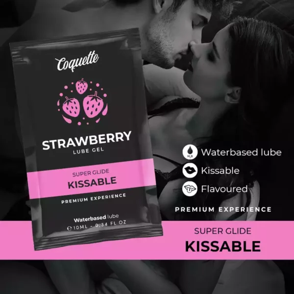 Coquette Chic Desire – Lubrifiant kissable base deau de fraise poche 10 ml – vue 3 Coquette Chic Desire – Lubrifiant kissable base deau de fraise poche 10 ml – vue 3 – Lubrifiants & massage