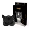 Coquette Chic Desire – Masque en cuir vegan avec oreilles de chat – Lingerie sexy