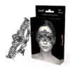 Coquette Chic Desire – Masque large en dentelle noire – Lingerie sexy