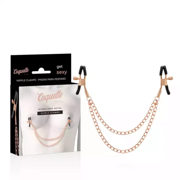Coquette Chic Desire – Pinces metelons fantaisie en métal avec chaîne – BDSM & fétichisme