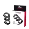 Darkness – Double anneau de pénis et testicules en cuir réglable – Sextoys