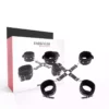 Darkness – Menottes en cuir pour pieds et mains noir – Sextoys