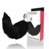 Darkness – Plug anal argent 8 cm avec queue noire – Sextoys