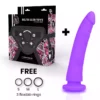 Deltaclub – Toys arnes + dong silicone violet 20 cm -o- 4 cm – vue 2 – Sextoys