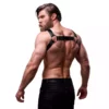 Fetish Submissive – Harnais de poitrine croisé en néoprène réglable avec fermetures glissière pour hommes – vue 2 – Lingerie homme