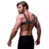 Fetish Submissive – Harnais de poitrine réglable en cuir écologique pour hommes bulldog – vue 2 Fetish Submissive – Harnais de poitrine réglable en cuir écologique pour hommes bulldog – vue 2 – Lingerie homme