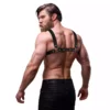 Fetish Submissive – Harnais de poitrine réglable en éco-cuir pour hommes avec croix bulldog – vue 6 – Lingerie homme