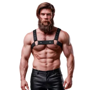 Fetish Submissive – Harnais de sport réglable en néoprène pour hommes – Lingerie homme