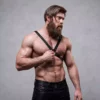 Fetish Submissive – Harnais en cuir écologique pour hommes avec poitrine croisée – vue 3 – Lingerie homme