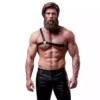Fetish Submissive – Harnais en cuir écologique pour hommes épaules croisées attitude – Lingerie homme