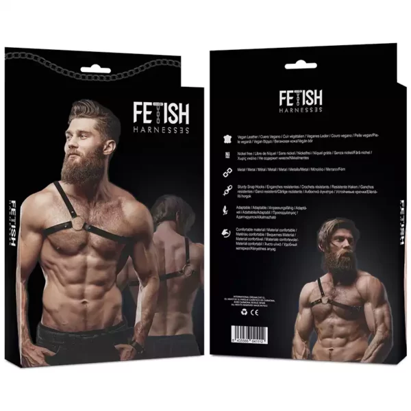 Fetish Submissive – Harnais en cuir écologique pour hommes épaules croisées attitude – vue 6 Fetish Submissive – Harnais en cuir écologique pour hommes épaules croisées attitude – vue 6 – Lingerie homme