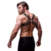 Fetish Submissive – Harnais en cuir écologique pour hommes poitrine croisée avec rivets – vue 2 – Lingerie homme