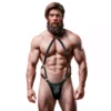 Fetish Submissive – Harnais jock strap en cuir écologique pour hommes – Lingerie homme