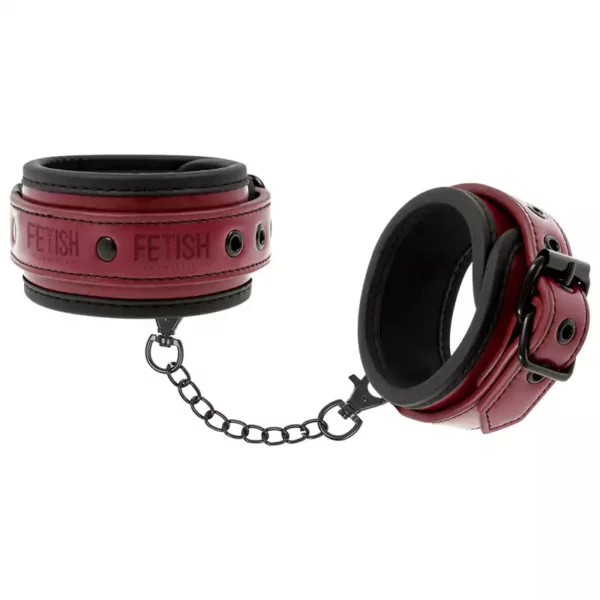 Fetish Submissive – Menottes de cheville en cuir végan avec doublure en néoprène – Sextoys