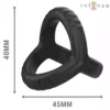 Intense – Carson anneau pénis double silicone noir modèle 4 – Sextoys