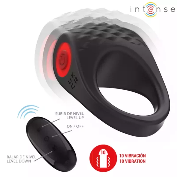 Intense – Clover vibrateur anneau pénis 10 vibrations noir – vue 3 Intense – Clover vibrateur anneau pénis 10 vibrations noir – vue 3 – Sextoys