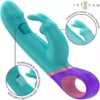 Intense – Monica vibrateur rabbit avec stimulateur de point g rotatif bleu – Vibromasseurs point G