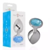 Intense – Plug anal en métal aluminium avec cristal bleu – Sextoys