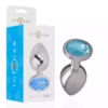 Intense – Plug anal en métal aluminium avec cristal bleu – Sextoys