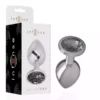 Intense – Plug anal en métal aluminium avec cristal noir – Sextoys