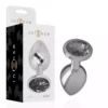 Intense – Plug anal en métal aluminium avec verre noir – Sextoys