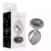 Intense – Plug anal en métal aluminium avec verre noir – Sextoys