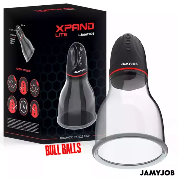 Jamyjob – Xpand lite pompe à testicules automatique 3 niveaux d'aspiration gris – vue 2 – Sextoys
