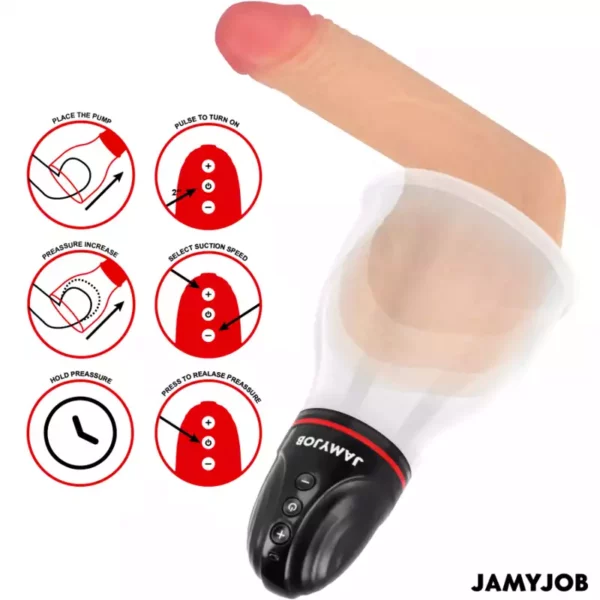 Jamyjob – Xpand lite pompe à testicules automatique 3 niveaux d'aspiration gris – vue 3 – Sextoys