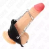 Kink – Anneau pénis chaîne 4 cm 7 cm métal avec ceinture en cuir – vue 2 Kink – Anneau pénis chaîne 4 cm 7 cm métal avec ceinture en cuir – vue 2 – BDSM & fétichisme