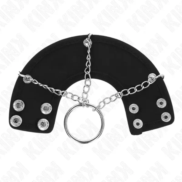 Kink – Anneau pénis chaîne 4 cm 7 cm métal avec ceinture en cuir – vue 3 Kink – Anneau pénis chaîne 4 cm 7 cm métal avec ceinture en cuir – vue 3 – BDSM & fétichisme