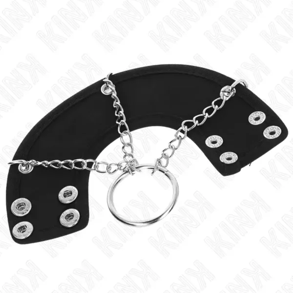 Kink – Anneau pénis chaîne 4 cm 7 cm métal avec ceinture en cuir – vue 4 Kink – Anneau pénis chaîne 4 cm 7 cm métal avec ceinture en cuir – vue 4 – BDSM & fétichisme