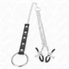 Kink – Anneau pénis en métal avec chaîne et pinces à mamelon réglables – vue 3 Kink – Anneau pénis en métal avec chaîne et pinces à mamelon réglables – vue 3 – BDSM & fétichisme