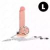 Kink – Anneau pénis en métal triple chrome 3,8 cm à 5 cm avec chaîne en métal de 26 cm et pinces à tétons modèle 1 – BDSM & fétichisme