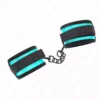 Kink – Appareils de poignet en nylon à crochet et boucle noir-bleu réglable 18-32 cm x 5 cm – vue 3 – BDSM & fétichisme