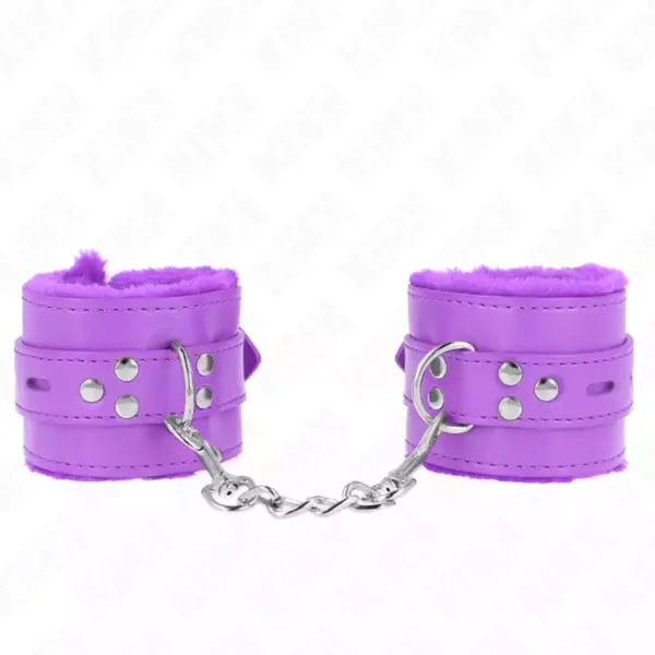 Kink – Appui-poignets doublés de fourrure avec trous carrés et ceinture réglable 17-29 cm x 6 cm – vue 2 – BDSM & fétichisme