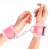 Kink – Appui-poignets doublés de fourrure rose réglable 17-31 cm x 7 cm – BDSM & fétichisme
