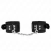 Kink – Appui-poignets en nylon noir avec ceinture en cuir noir ajustable 19-29 cm x 5,1 cm – vue 2 – BDSM & fétichisme