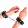 Kink – Appui-poignets fins comme charnières noir réglable 16-22 cm x 3,5 cm – BDSM & fétichisme