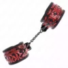 Kink – Appui-poignets motif diamant rouge foncé réglable 17-26 cm x 5,5 cm – vue 3 – BDSM & fétichisme