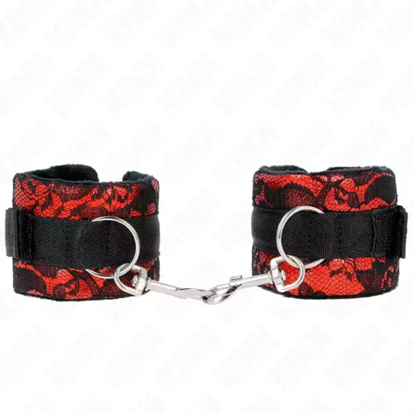 Kink – Attentes-poignets courtes en dentelle de velours et reliure en nylon / 23 x 6,5 cm – vue 2 – BDSM & fétichisme